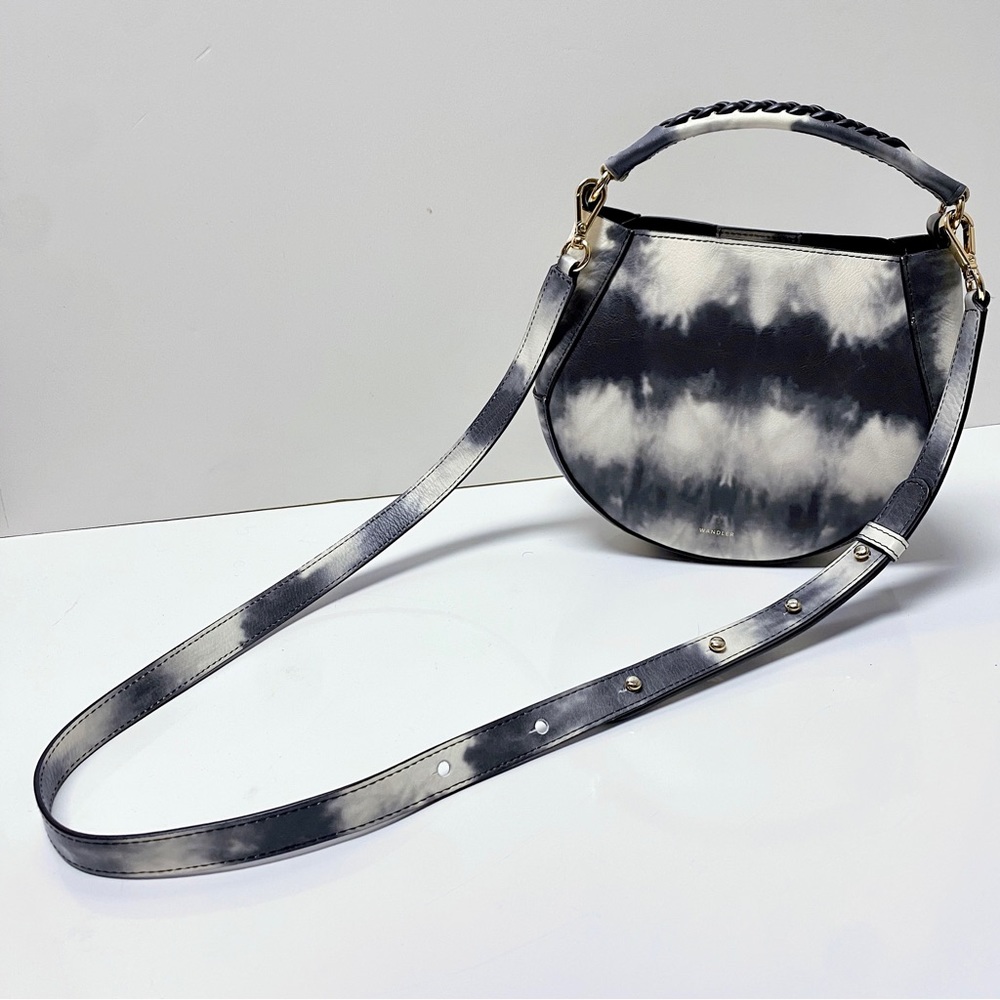 Wandler Black and White Tie-Dye Crossbody Bag